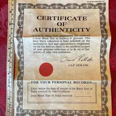 Certificate of Authenticity