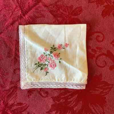 Pink Floral Handkerchief