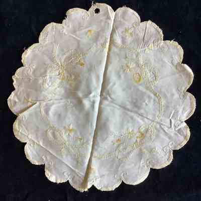 Embroidered cotton doily