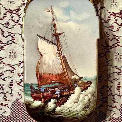 Vase Painted with Nautical Scene (Pair)