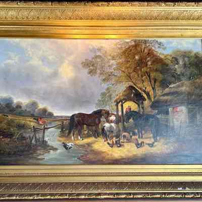 Pastoral Barnyard Scene