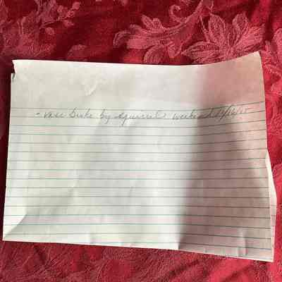 Handwritten Note