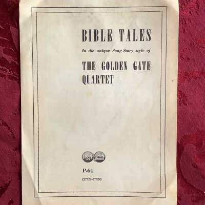 Victor Record - informational insert from Bible Tales - Golden Gate Quartet