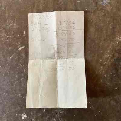 Personal Accounting Note 08/23/1950