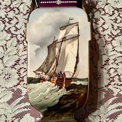 Vase Painted with Nautical Scene (Pair)