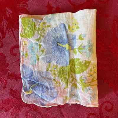 Blue Floral Handkerchief