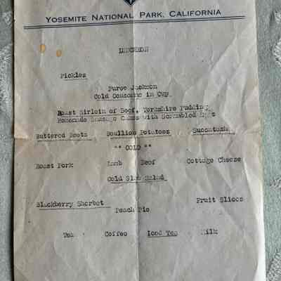 Menu 7/21/2019 Yosemite National Park