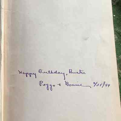 Interior front cover inscription