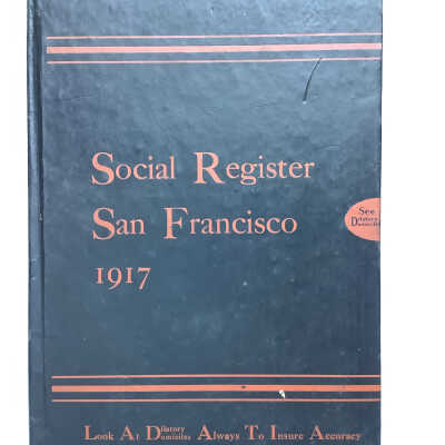 Social Register San Francisco 1917