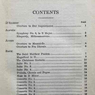 First page of table of contents