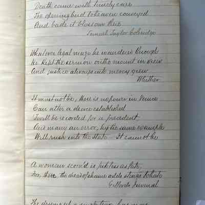 Sample from AA Cohen copybook in his handwriting