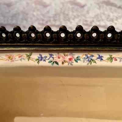 Inside rim of vase