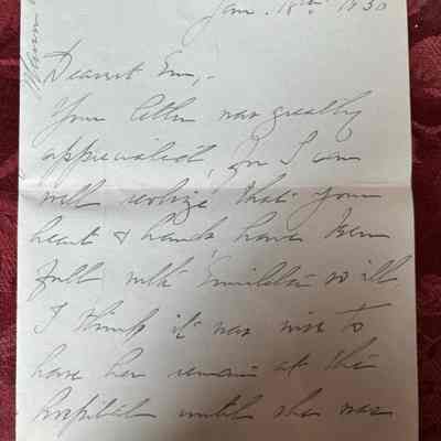 Letter to Emma from a Bray Relative