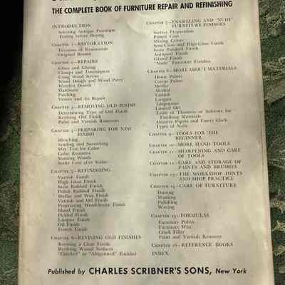 Rear dust jacket with partial table of contents