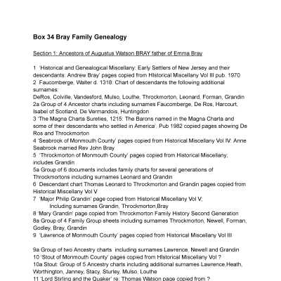 34. Bray Family Genealogy