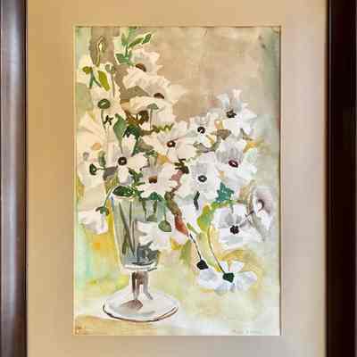 White Flowers - Watercolor