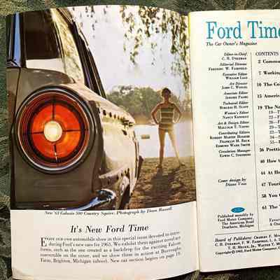 Front flyleaf, indexq: Left: New '63 Galaxie 500 Country Squire, Photograph by Dean Russell
Right: Title page