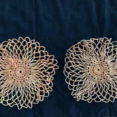 Two circular crocheted doilies