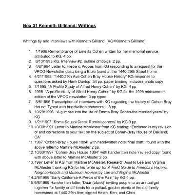 32. Kenneth Gilliland: Essays and interviews