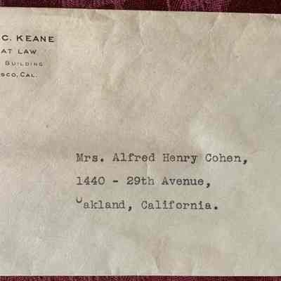 Envelope from Augustin C. Keane