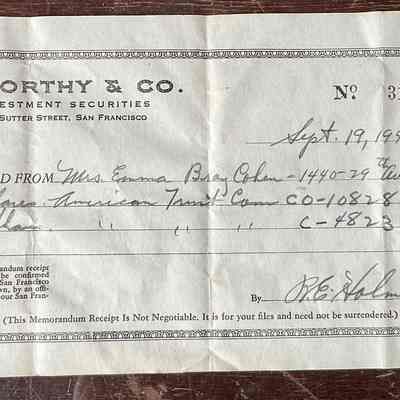 Memorandum Receipt