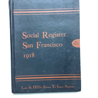 Social Register San Francisco 1918