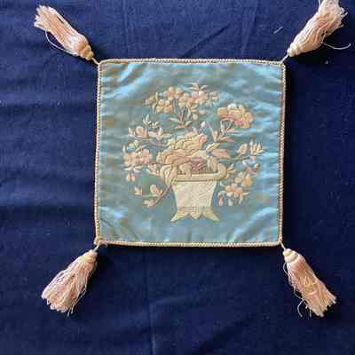 Silk embroidered pouch