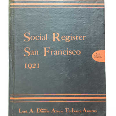Social Register San Francisco 1921