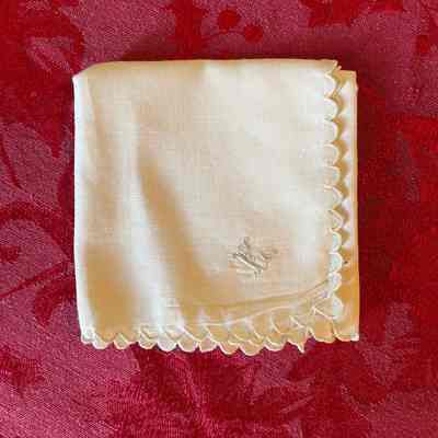 White Embroidered Handkerchief
