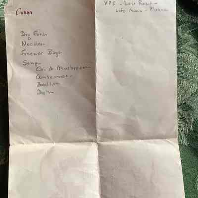 Ephemera: grocery list used as bookmark