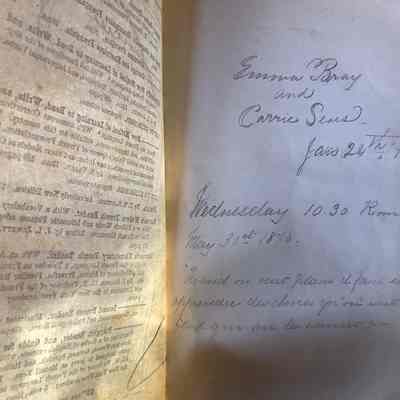 Emma Bray handwritten inscription