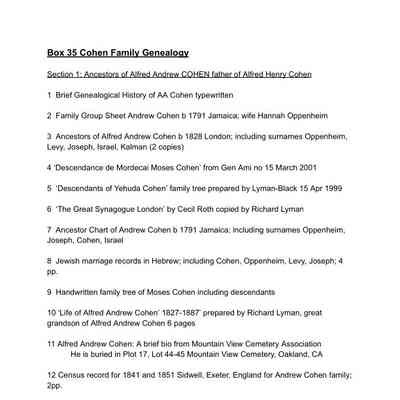 35. Cohen Family Genealogy
