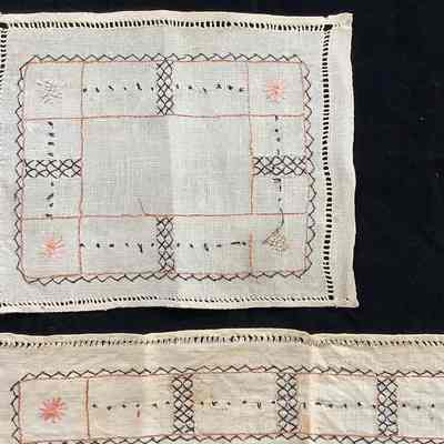 Embroidered linen pieces