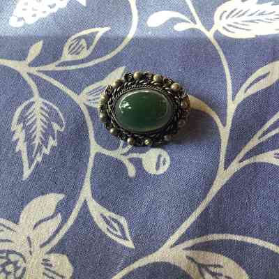 Green Oval Brooch