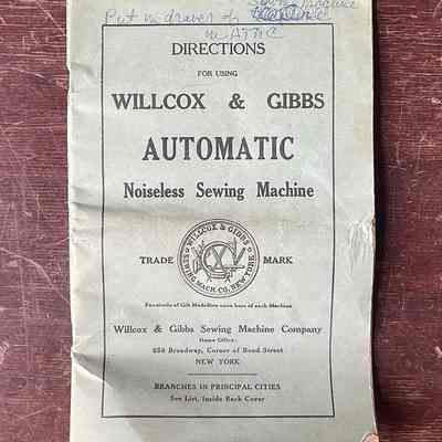 Instruction Manual for Wilcox & Gibbs Automatic Sewing Machine