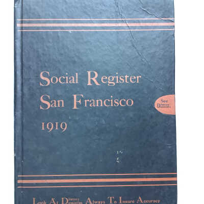 Social Register San Francisco 1919