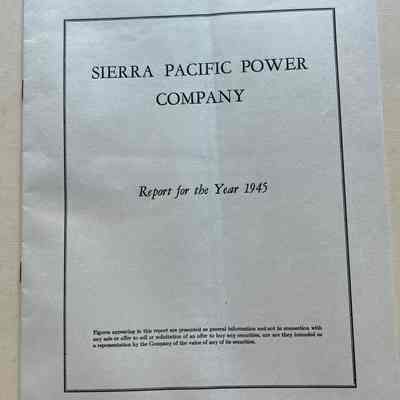 Sierra Pacific Power Co.: Annual report 1945