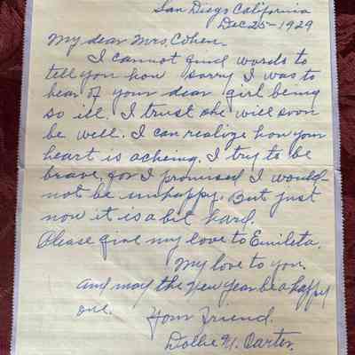 Letter to Emma from Dollie