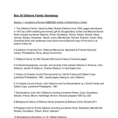 36. Gibbons Family Genealogy