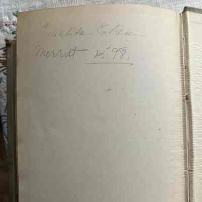 Rear flyleaf inscription