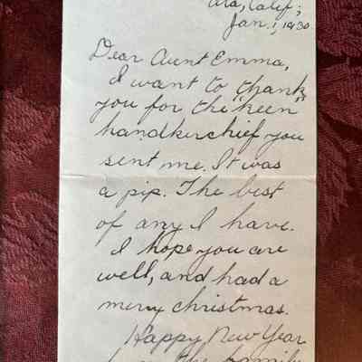 Letter to Emma from Gerrit Keane