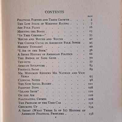 table of contents