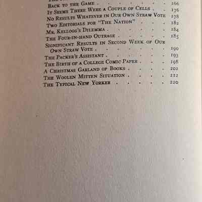 table of contents