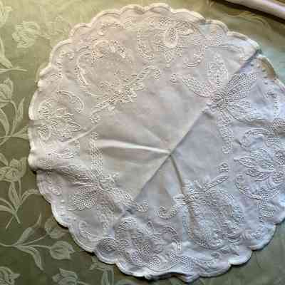 Large cotton embroidered round