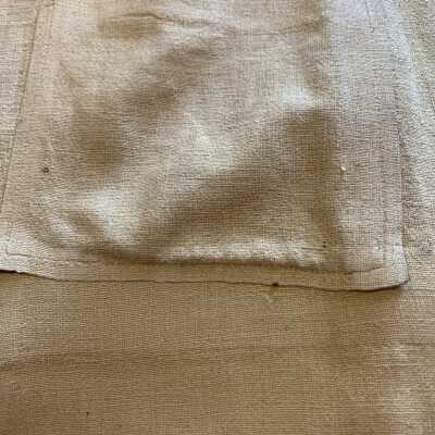 Right pocket: Brown spot, moth chew
