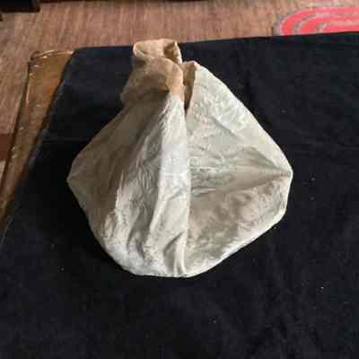 Blue silk pouch