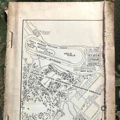First page: Portion of map of fairgrounds in the Presidio (San Francisco).