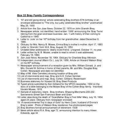 33. Bray family correspondence