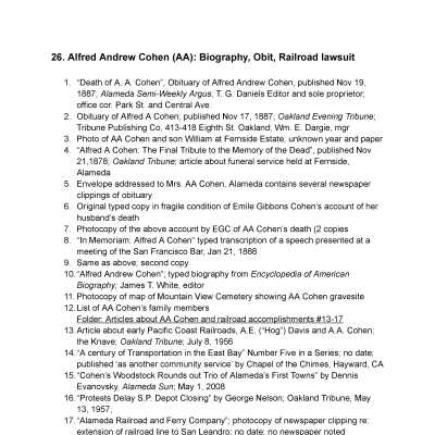 26. Alfred Andrew Cohen Life and death