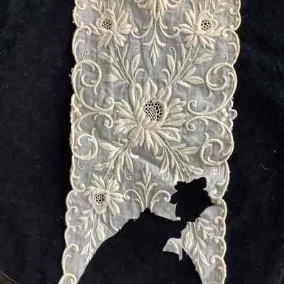 Piece of embroidered lace